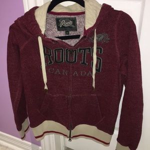 Roots Log Cabin - Red Salt & Pepper Zip Up
